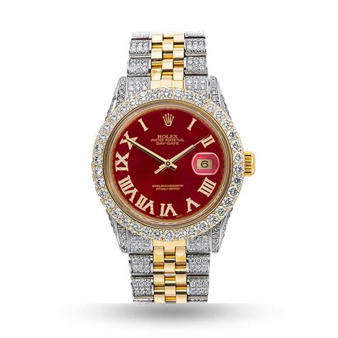 rolex red face with diamonds